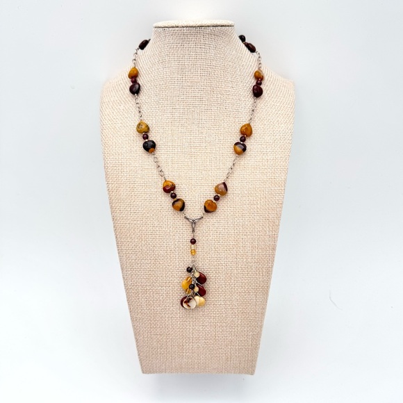 Jasper Garnet Sterling Silver Handmade Necklace - Picture 1 of 10